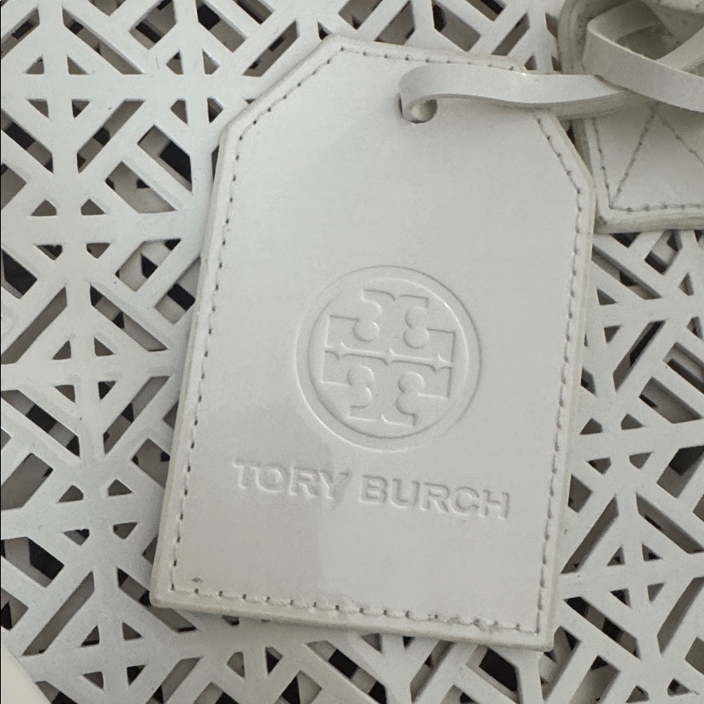 Tory Burch White Laser Cut Tote - Picture 2 of 3